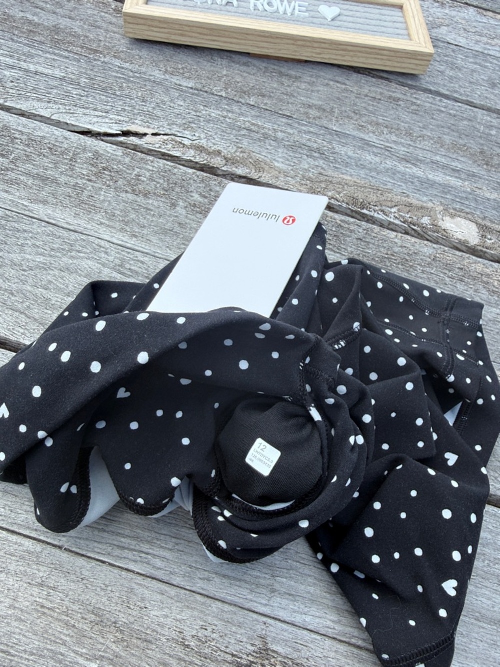 Lululemon Align No Line High-Rise Short 4" – Black White Heart Dot Size 12 NWT - Picture 5 of 5